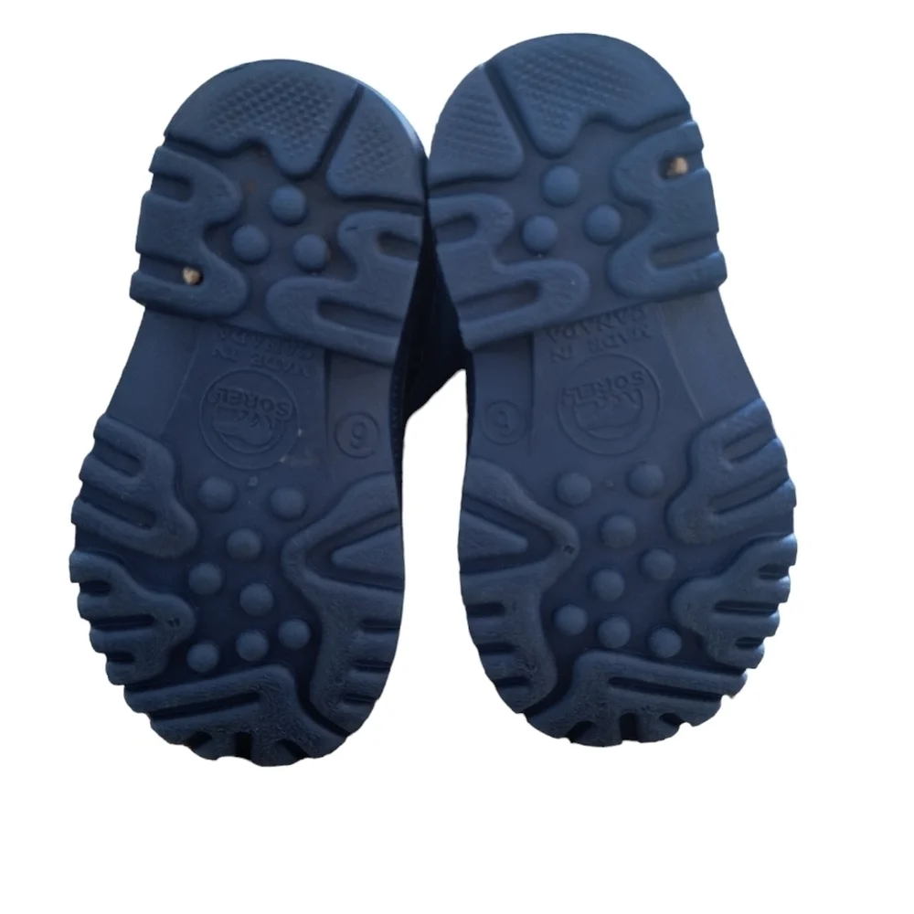 Sorel Blue/Black Winter Snow Boots With Removable Felt Lining Size 6